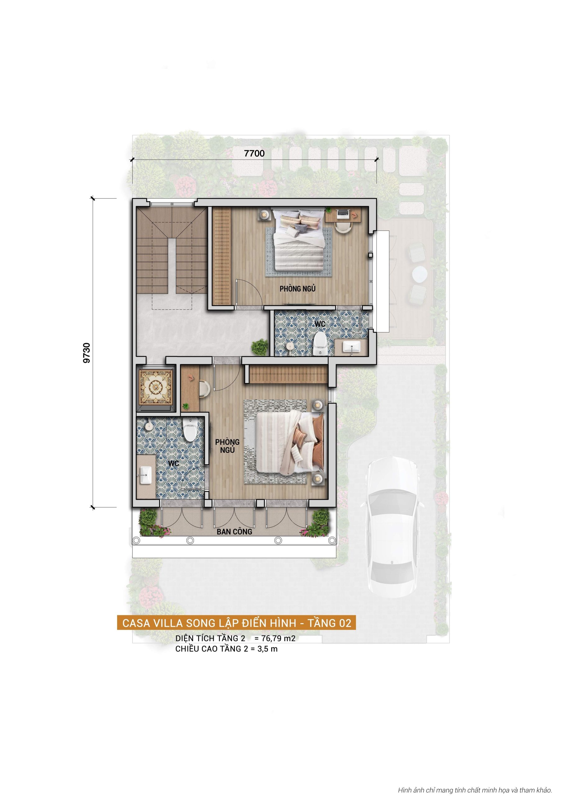CASA VILLA SONG LẬP ĐIỂN HÌNH - TẦNG 02